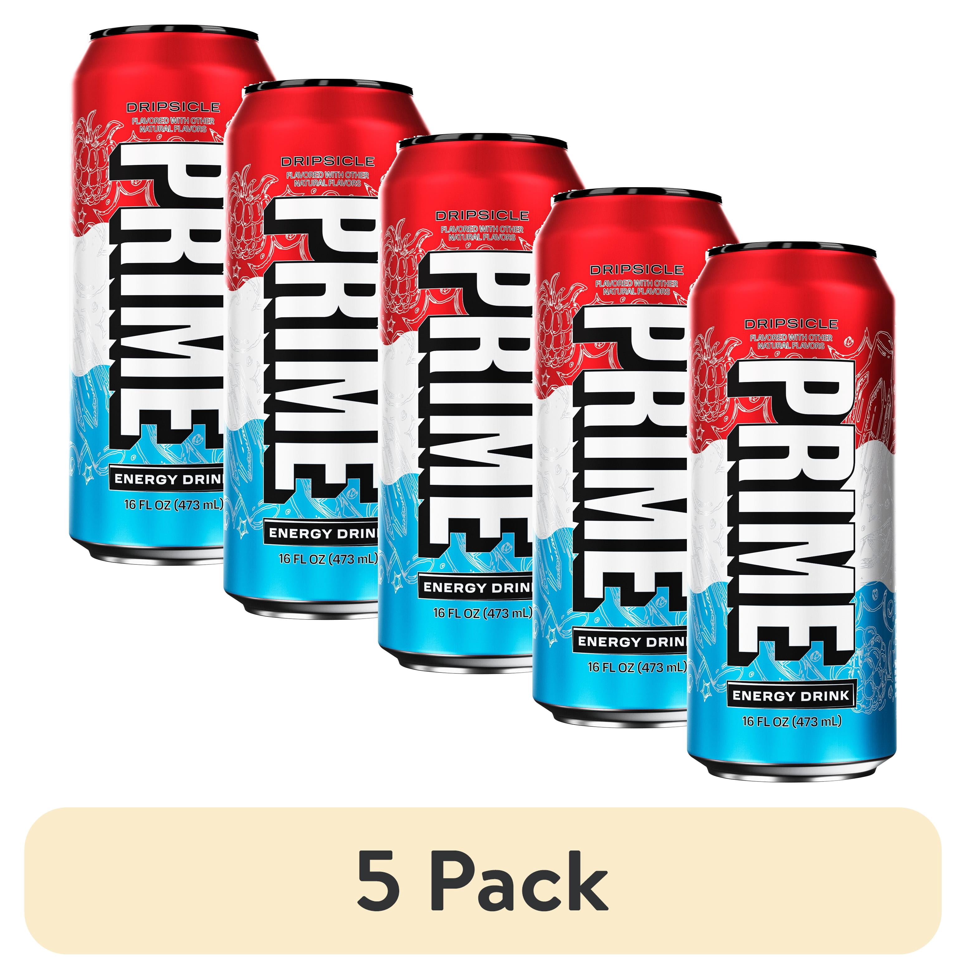 (5 pack) Prime Energy Sugar Free Energy Drink, Dripsicle 16oz Can