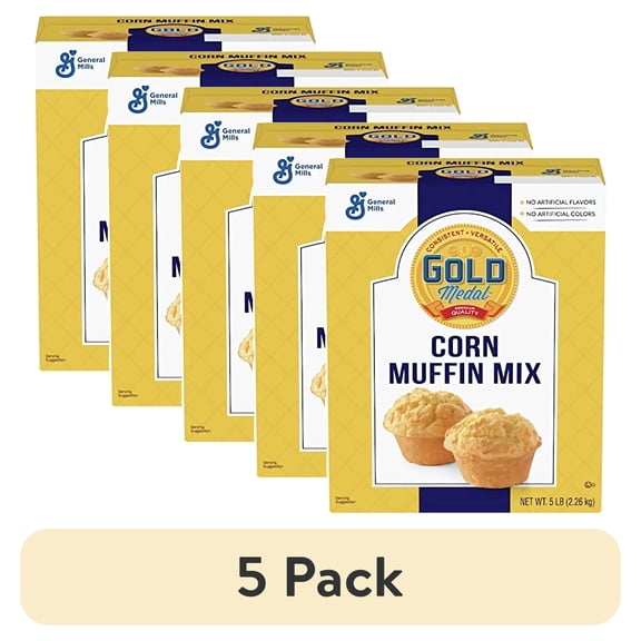 (5 pack) Professional Corn Muffin Mix by Gold Medal | 5 Pound Box