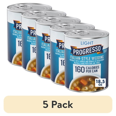 (5 pack) Progresso Light, Italian-Style Wedding Canned Soup, 18.5 oz