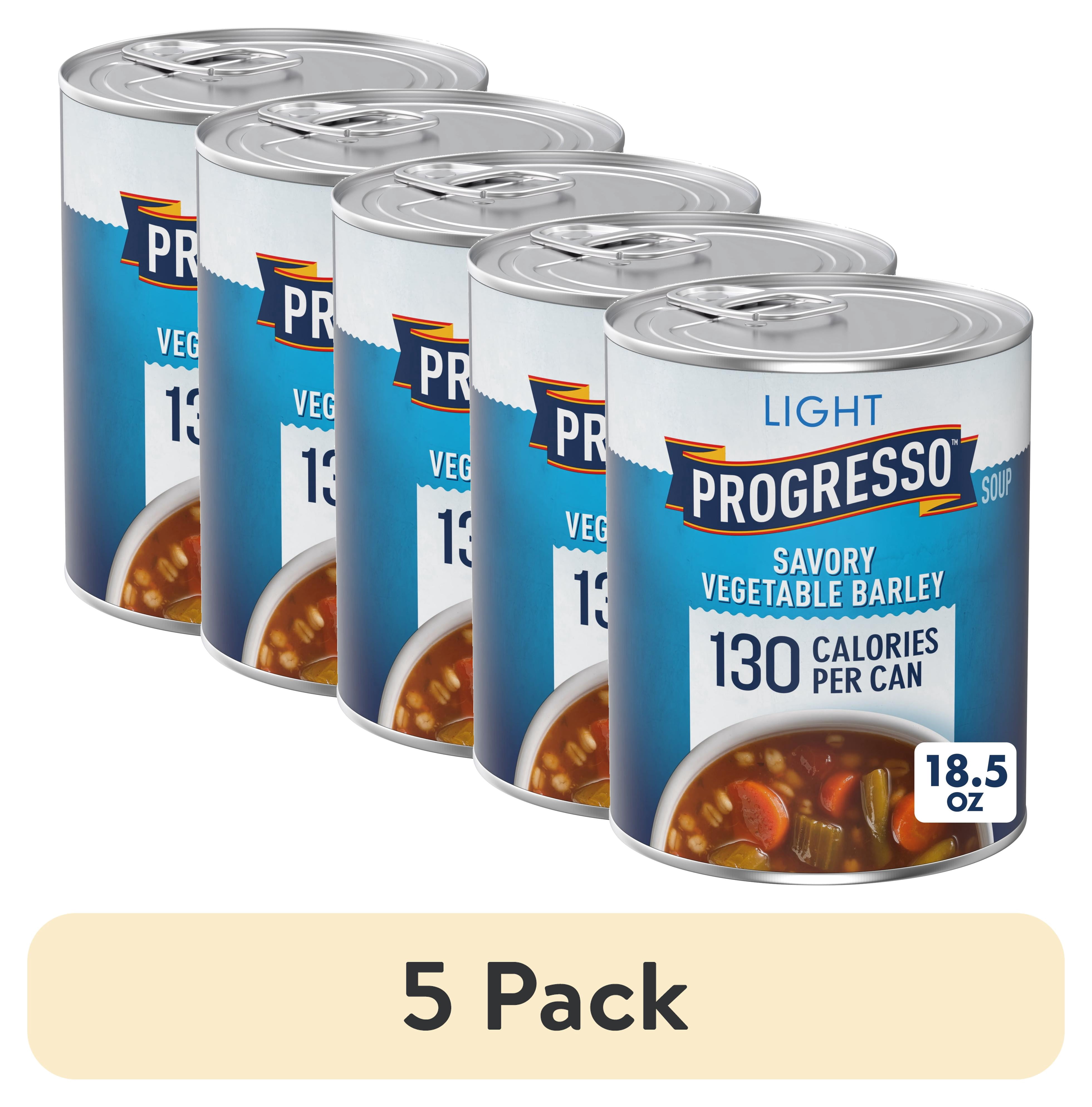 (5 pack) Progresso Light, Savory Vegetable Barley Canned Soup, 18.5 oz