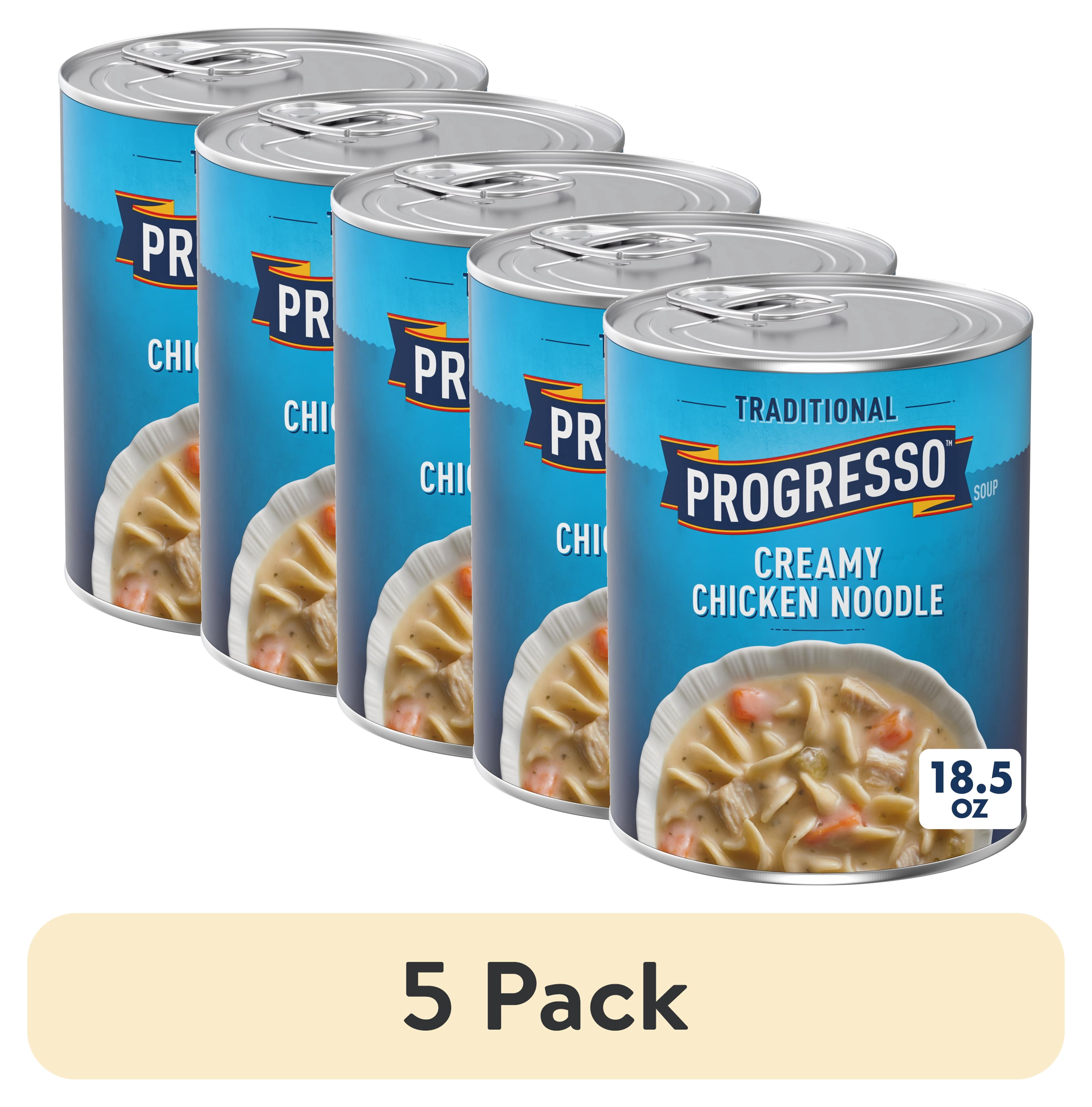 (5 pack) Progresso Traditional, Creamy Chicken Noodle Canned Soup, 18.5 oz.