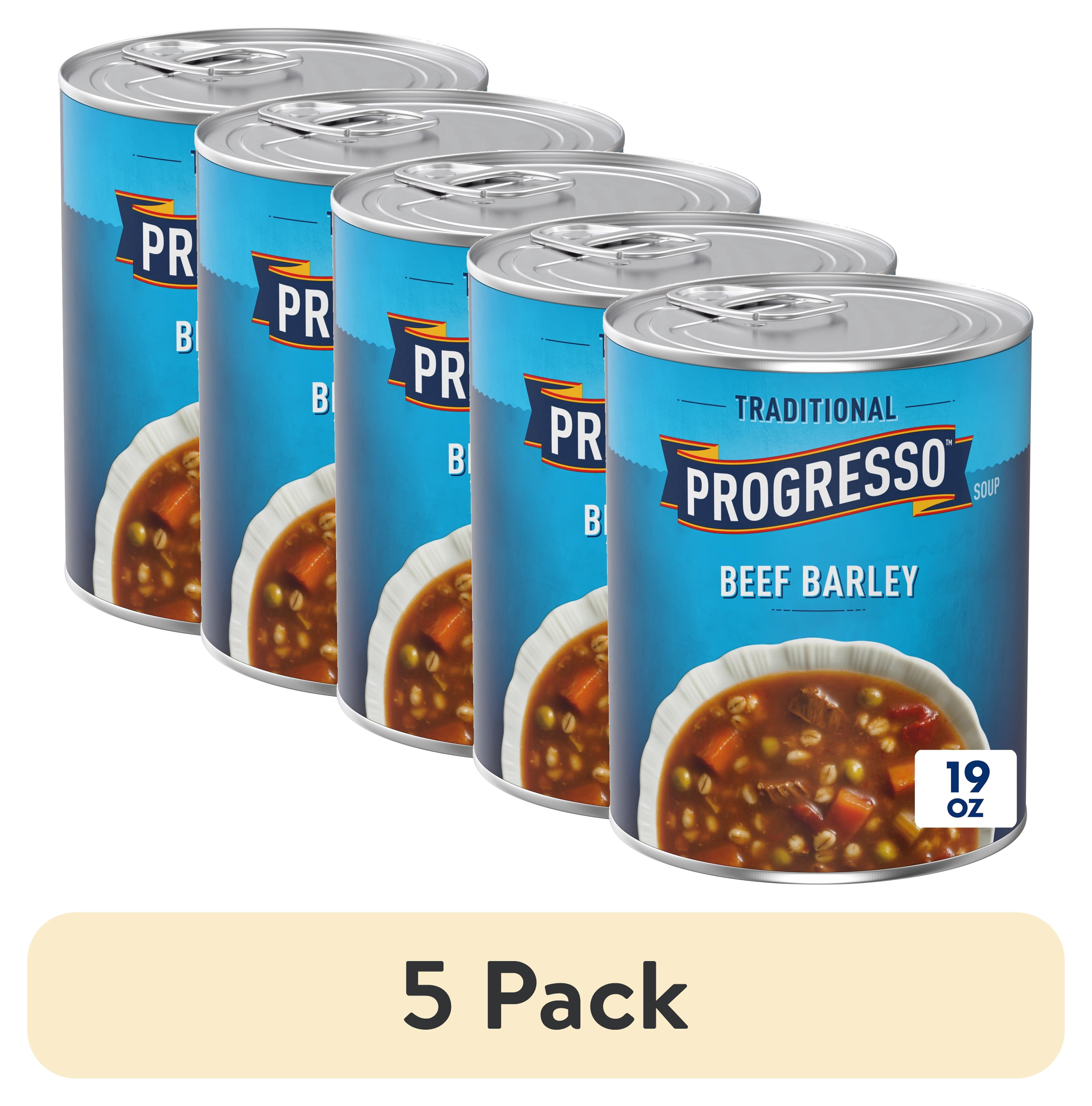 (5 pack) Progresso Traditional, Ready to Serve Beef Barley Soup, 19 oz.