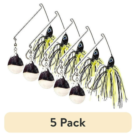 (5 pack) Promo Spinnerbait Lure 1/4 oz Colorado Black Chartreuse