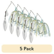 (5 pack) Promo Spinnerbait Lure 1/4 oz Colorado Willow White Blue Yellow
