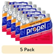 (5 pack) Propel Immune Support Electrolyte Enhanced Water Sports Drink, Orange Raspberry Flavored Water, Zero Calorie & Zero Sugar Hydration with Electrolytes and Vitamins, 16.9 fl oz Water Bottles (12 Pack)​