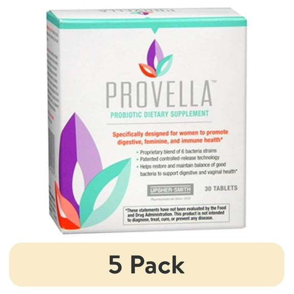 (5 pack) Provella Women's Probiotic Dietary Supplement Tablets, 30 Count