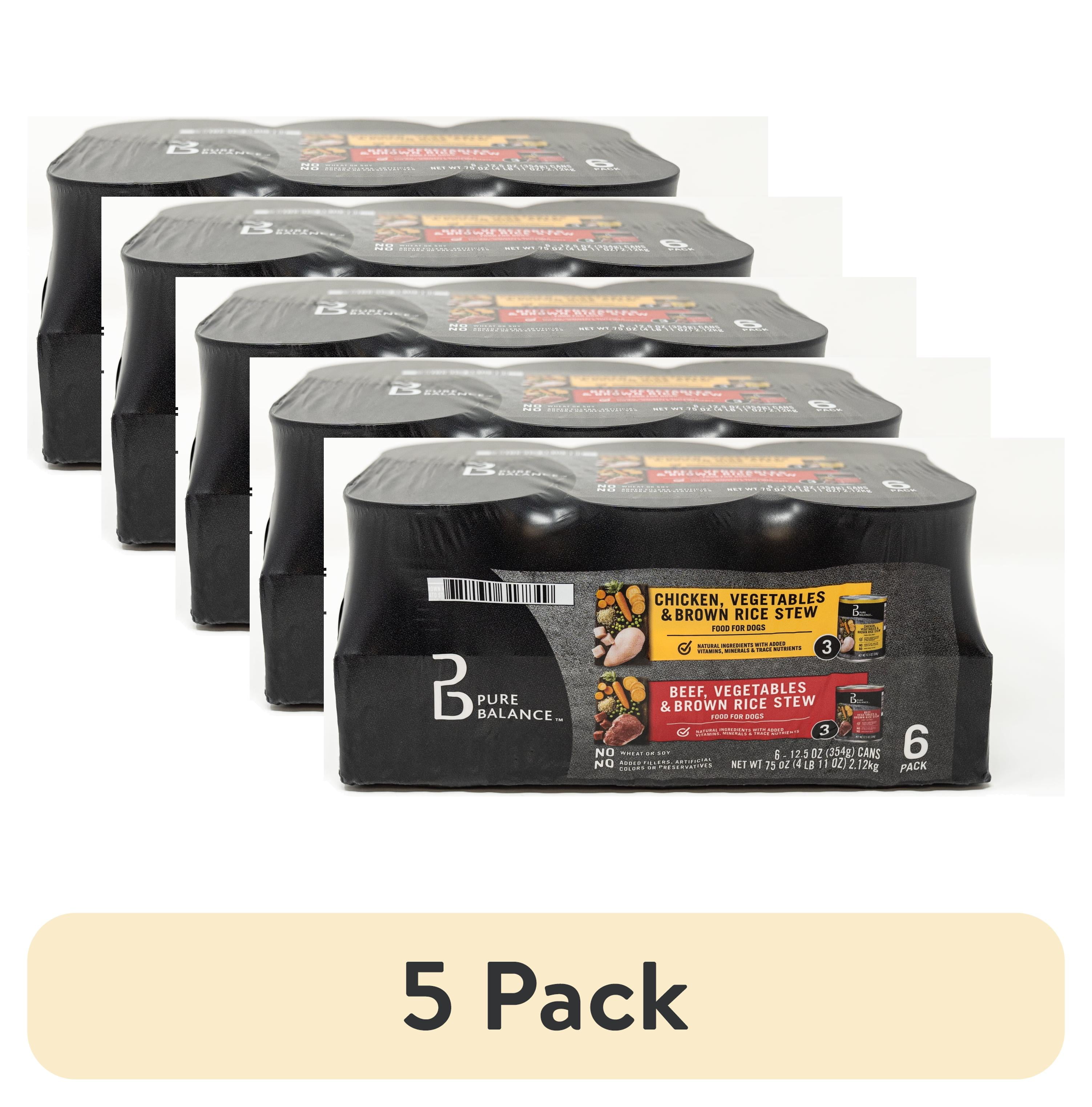 (5 pack) Pure Balance Beef Stew and Chicken Stew Wet Dog Food Variety Pack, 12.5 oz Cans (6 Pack)