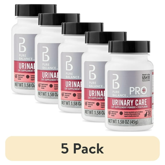 (5 pack) Pure Balance Pro+ Veterinarian Formulated Urinary Care for Cats, Fish Flavor, 30 Servings