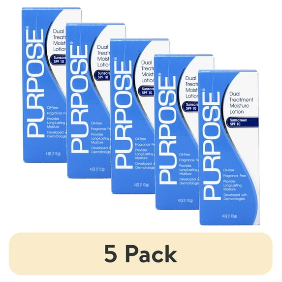 (5 pack) Purpose Dual Treatment Moisture Lotion SPF10 4 OZ