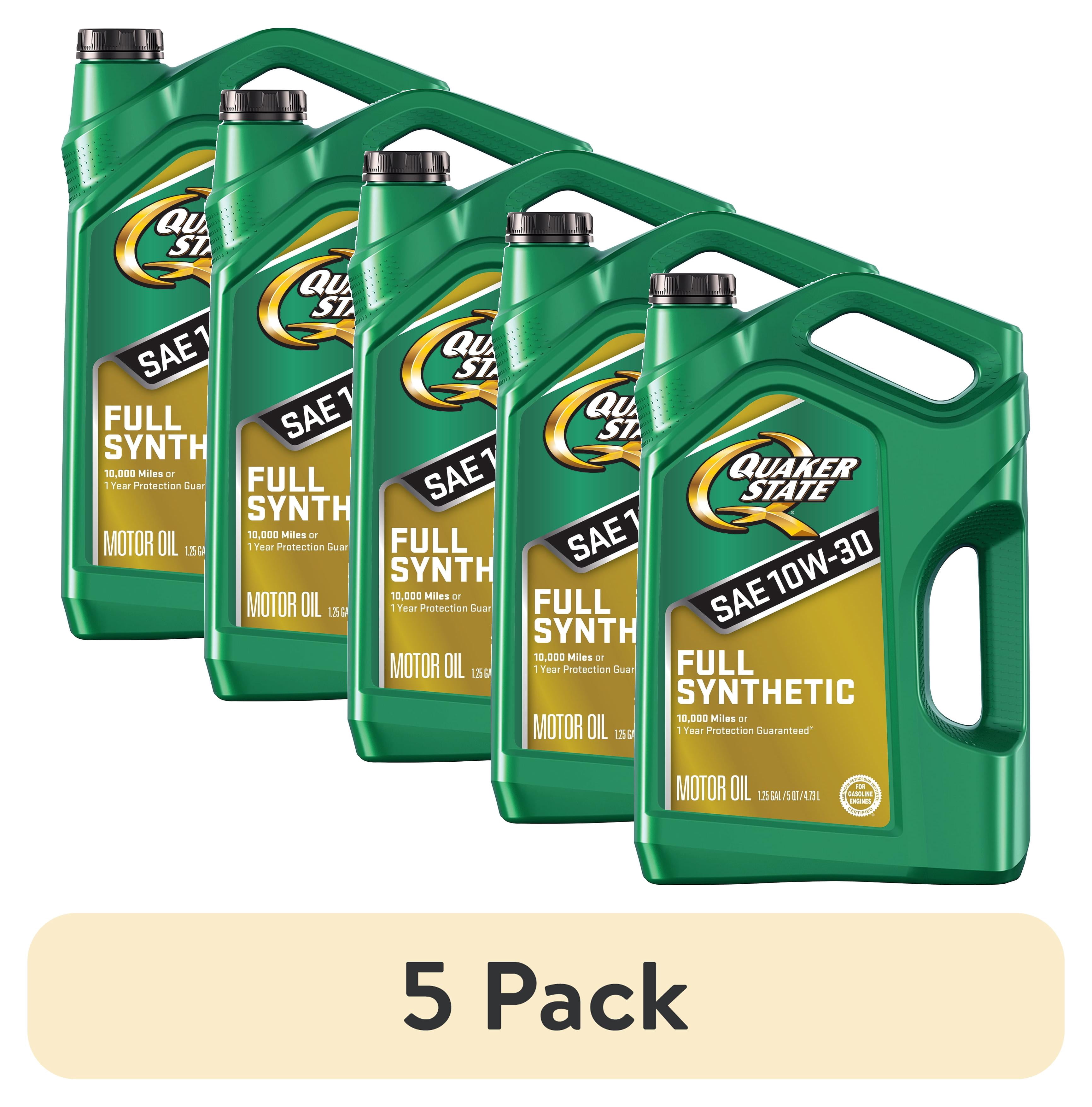 (5 pack) Quaker State Full Synthetic 10W-30 Motor Oil, 5 Quart