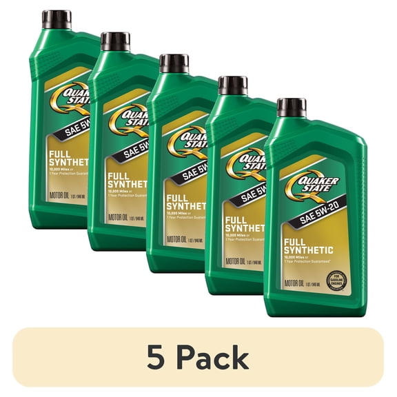 (5 pack) Quaker State Full Synthetic 5W-20 Motor Oil, 1 Quart
