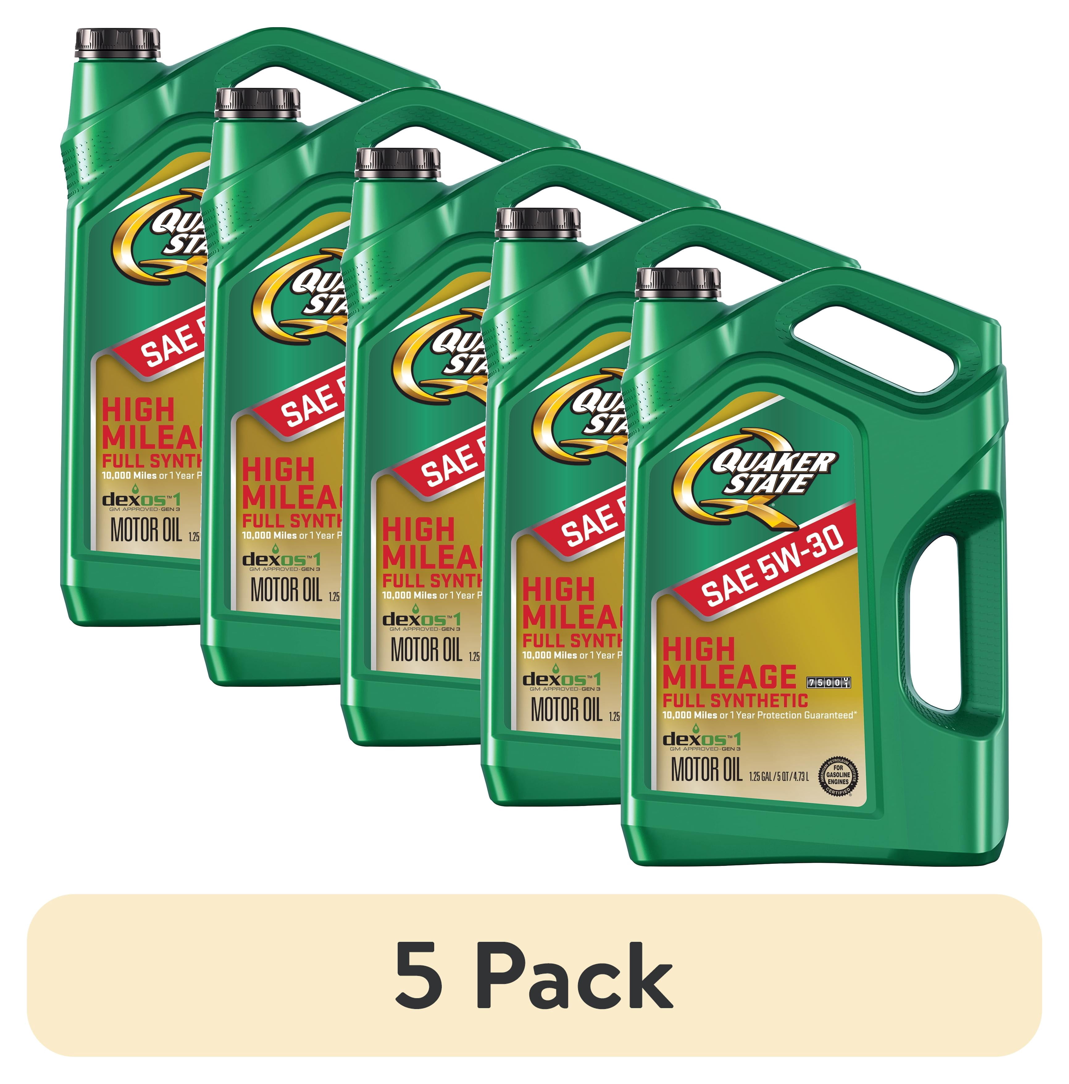 3 pack) Quaker State Full Synthetic High Mileage 5W-30 Motor Oil