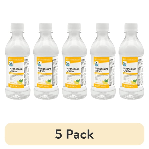 (5 pack) Quality Choice Magnesium Citrate Liquid Laxative - Constipation Relief Oral Solution - Lemon Flavor 10oz Each