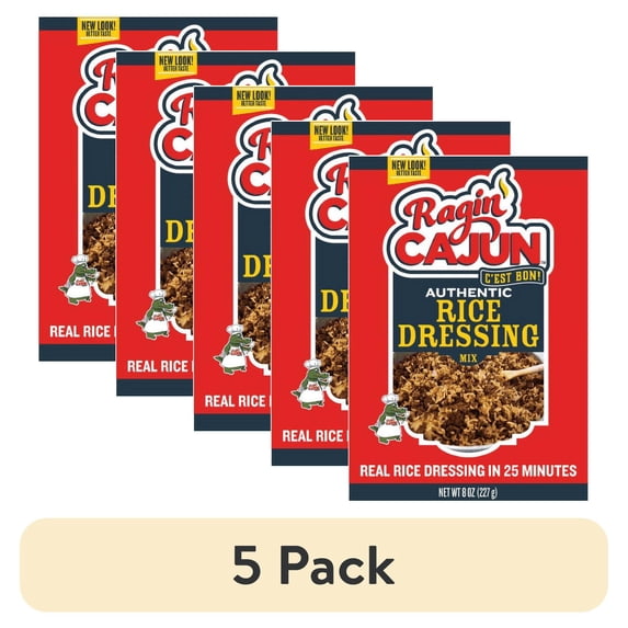 (5 pack) Ragin' Cajun Authentic Rice Dressing 8oz with Original Spices