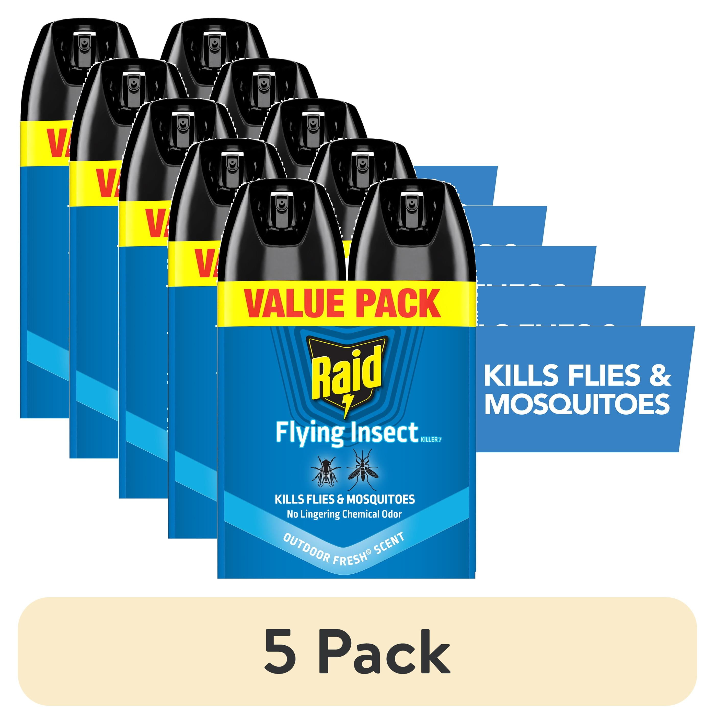 5 pack) Raid Flying Insect Killer Bug Spray 7, Get Rid of Flies