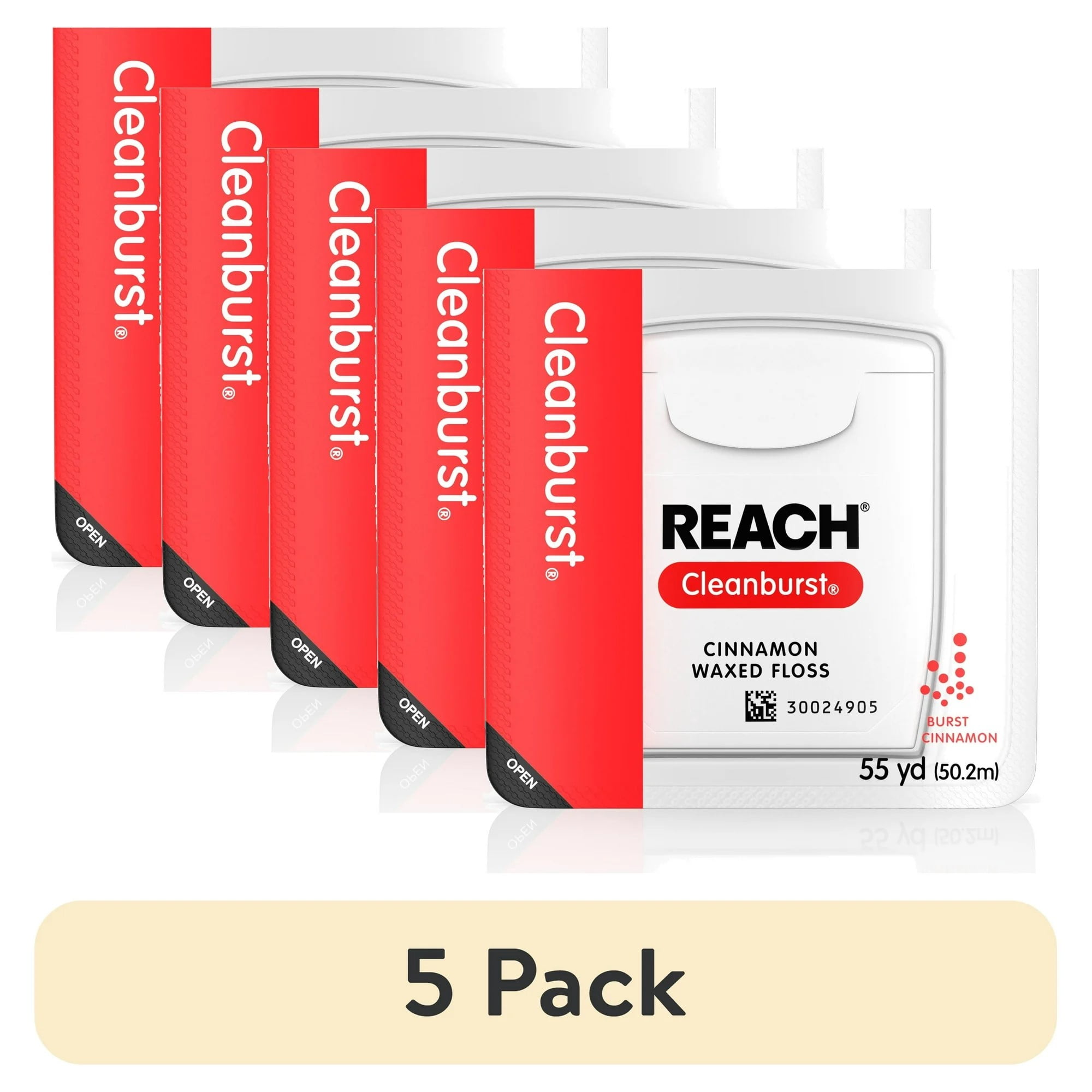(5 pack) Reach Cinnamon Dental Floss, 55 yds