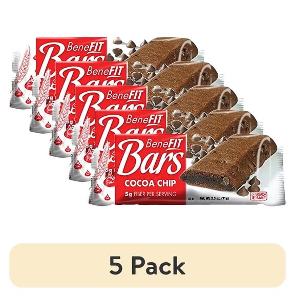 (5 pack) Readi Bake Benefit Whole Grain Cocoa Chip Bar, 2.5 Ounce -- 48 per case.
