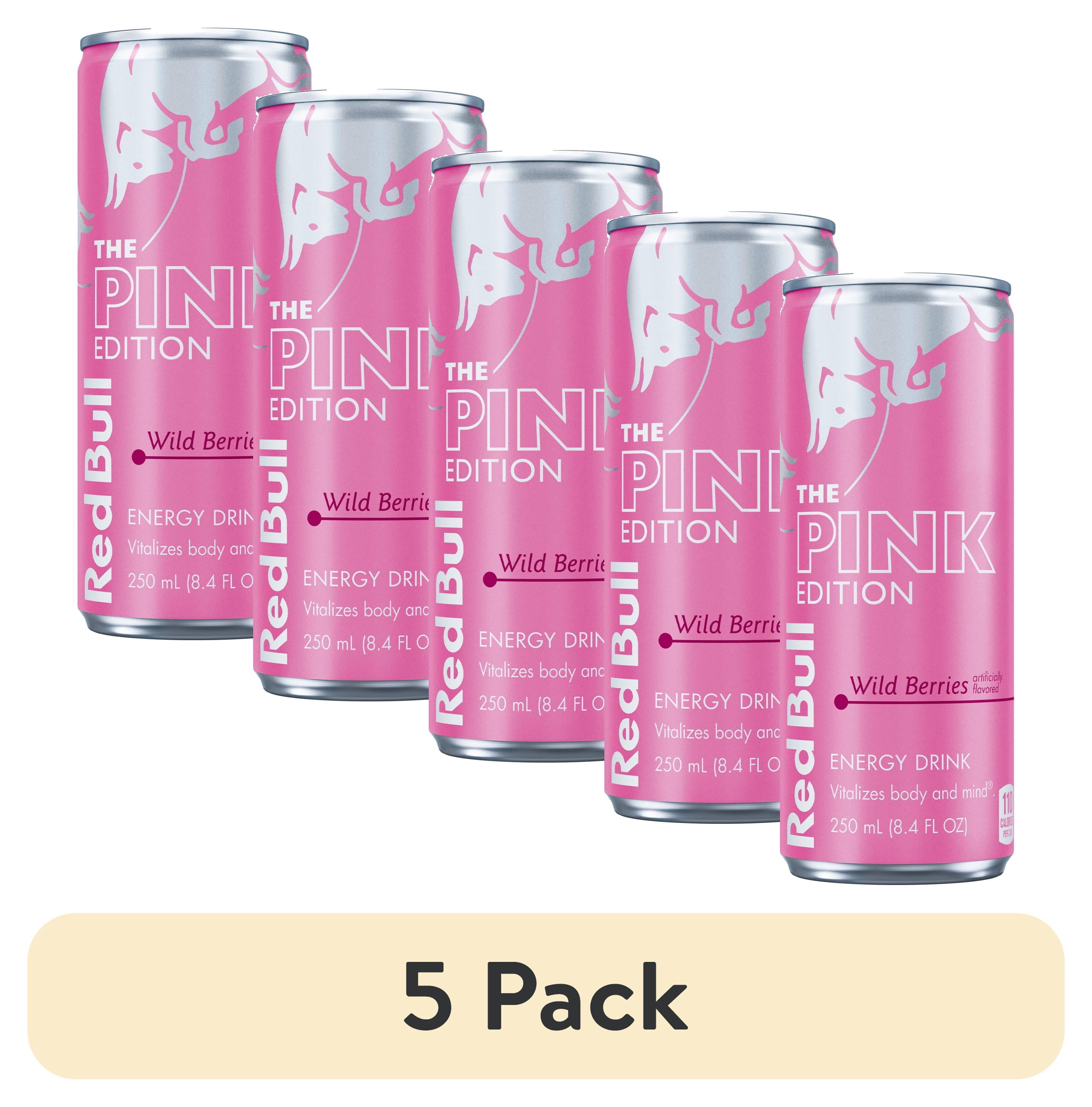 (5 pack) Red Bull Pink Edition Energy Drink,  Wild Berries,  8.4 fl. oz. Can,  80mg Caffeine