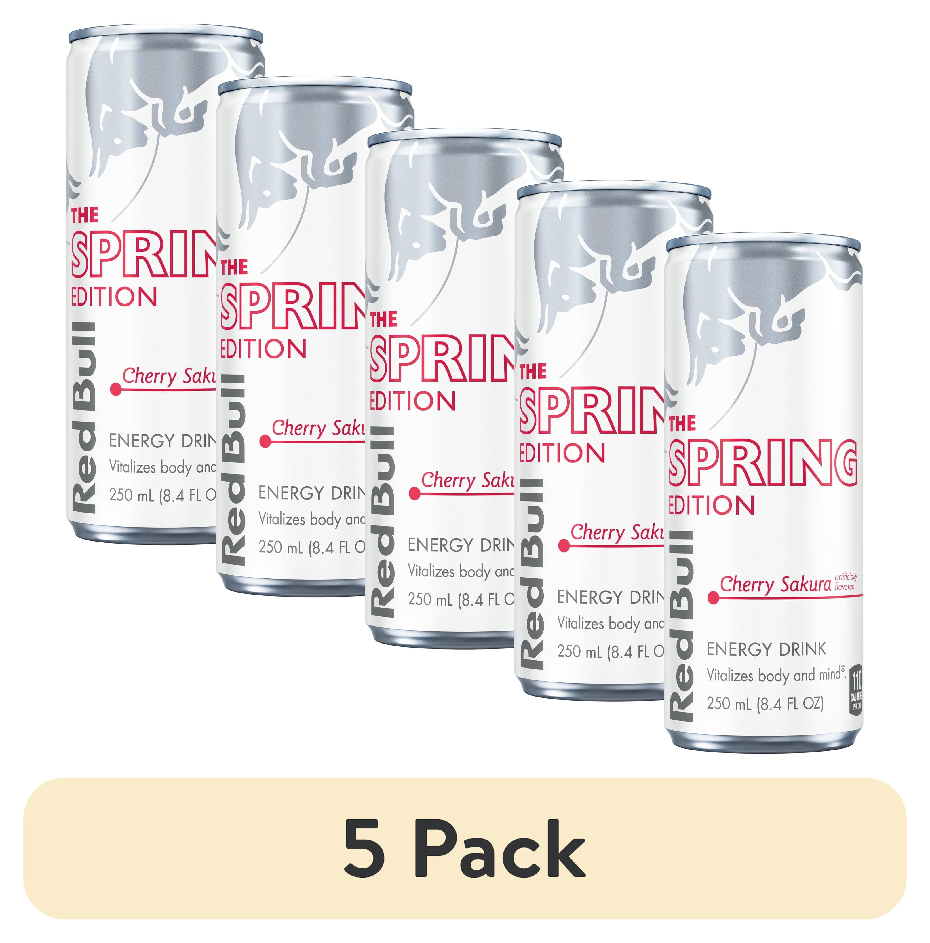 (5 pack) Red Bull Spring Edition Energy Drink,  Cherry Sakura,  8.4 fl.oz single can