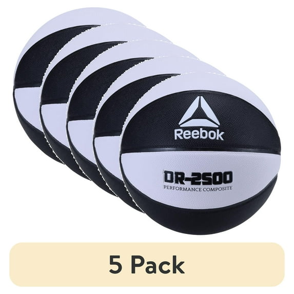(5 pack) Reebok Delta DR-2500 Indoor/Outdoor Composite Basketball, Size 7 (29.5 in)