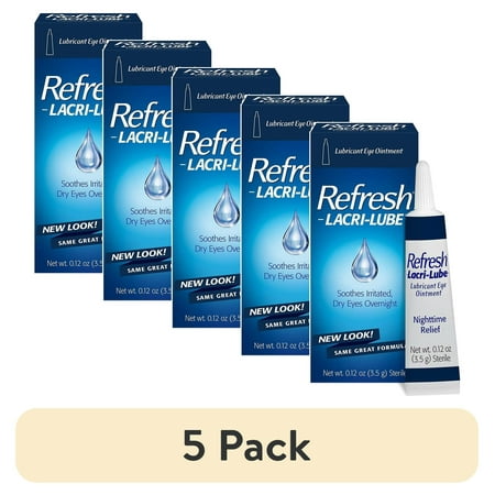 (5 pack) Refresh PM Lubricant Eye Ointment Nighttime Relief For Dry Eye - 3.5 Gm