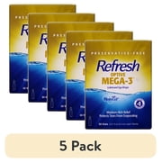 5 pack Refresh Optive Mega-3 Lubricant Eye Drops, 0.01 fl oz 0.4ml