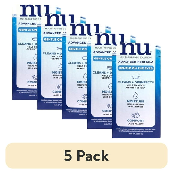 (5 pack) Renu Contact solution, Advanced Triple Disinfectant Formula 2 fl oz