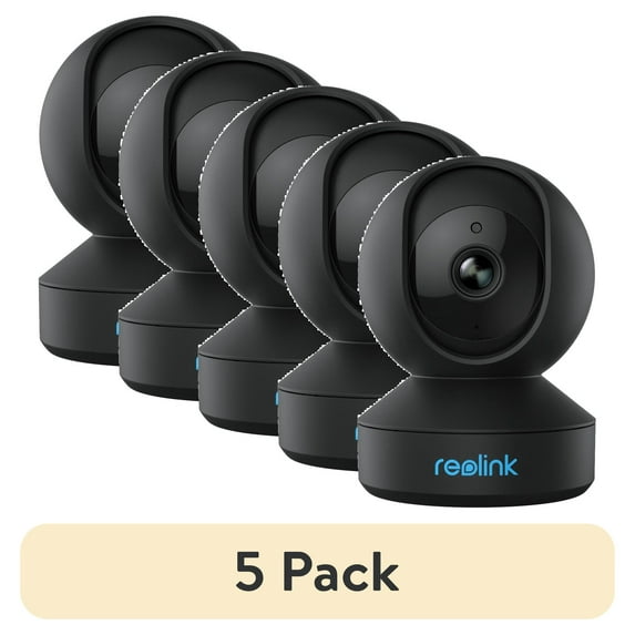 (5 pack) Reolink E1 Pro-Black, 4MP HD 2.4/5ghz WiFi Wireless AI Detect Indoor Home Security Camera