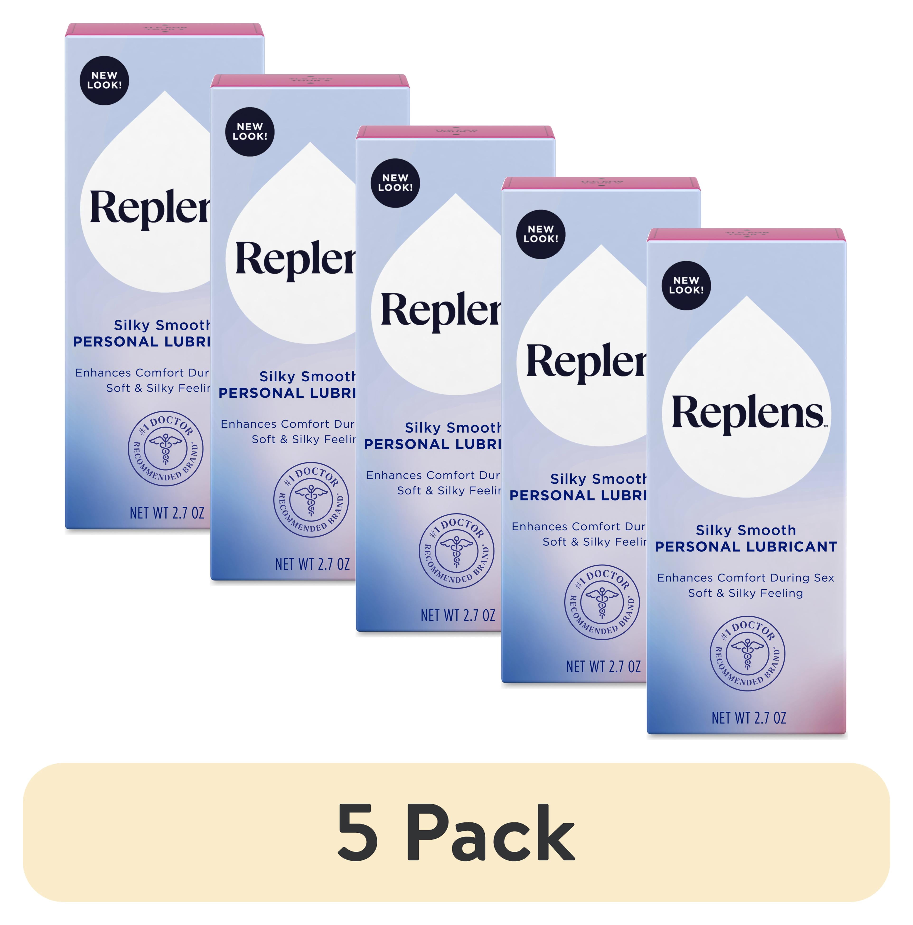 5 pack) Replens Silky Smooth Personal Lubricant, Fragrance-Free Silicone  Vaginal Lube, 2.7 oz