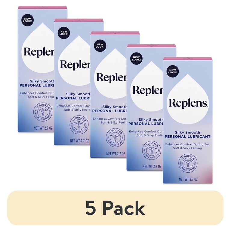 replens silky smooth personal lubricant 2.7 fl oz bottle 5 pack) Replens Silky Smooth Personal Lubricant, Fragrance-Free Silicone  Vaginal Lube, 2.7 oz