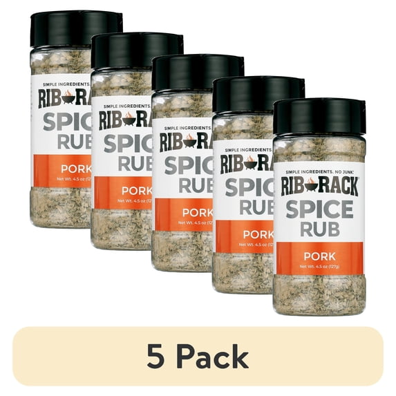 (5 pack) Rib Rack Pork Spice Rub, 4.5 oz.