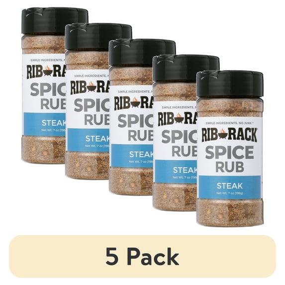 (5 pack) Rib Rack Steak Spice Rub, 7 oz.
