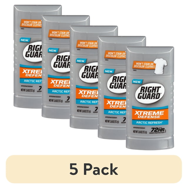Right Guard (5 pack) Right Guard Xtreme Defense Solid Antiperspirant & Deodorant ...