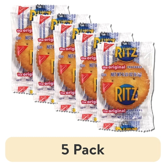 (5 pack) Ritz Individually Wrapped Buttery Crackers Value Pack   2 Count | Pack of 50 (100 Total Crackers)