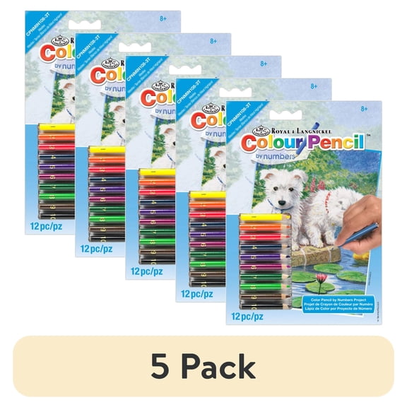 (5 pack) CPNMIN-108 | Colour Pencil by numbers™ 12pc 5" x 7" Westies Project