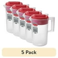 thumbnail image 1 of (5 pack) Rubbermaid 1 Gal. Simply Pour Plastic Pitcher with Multi-Function Lid, 1 of 3