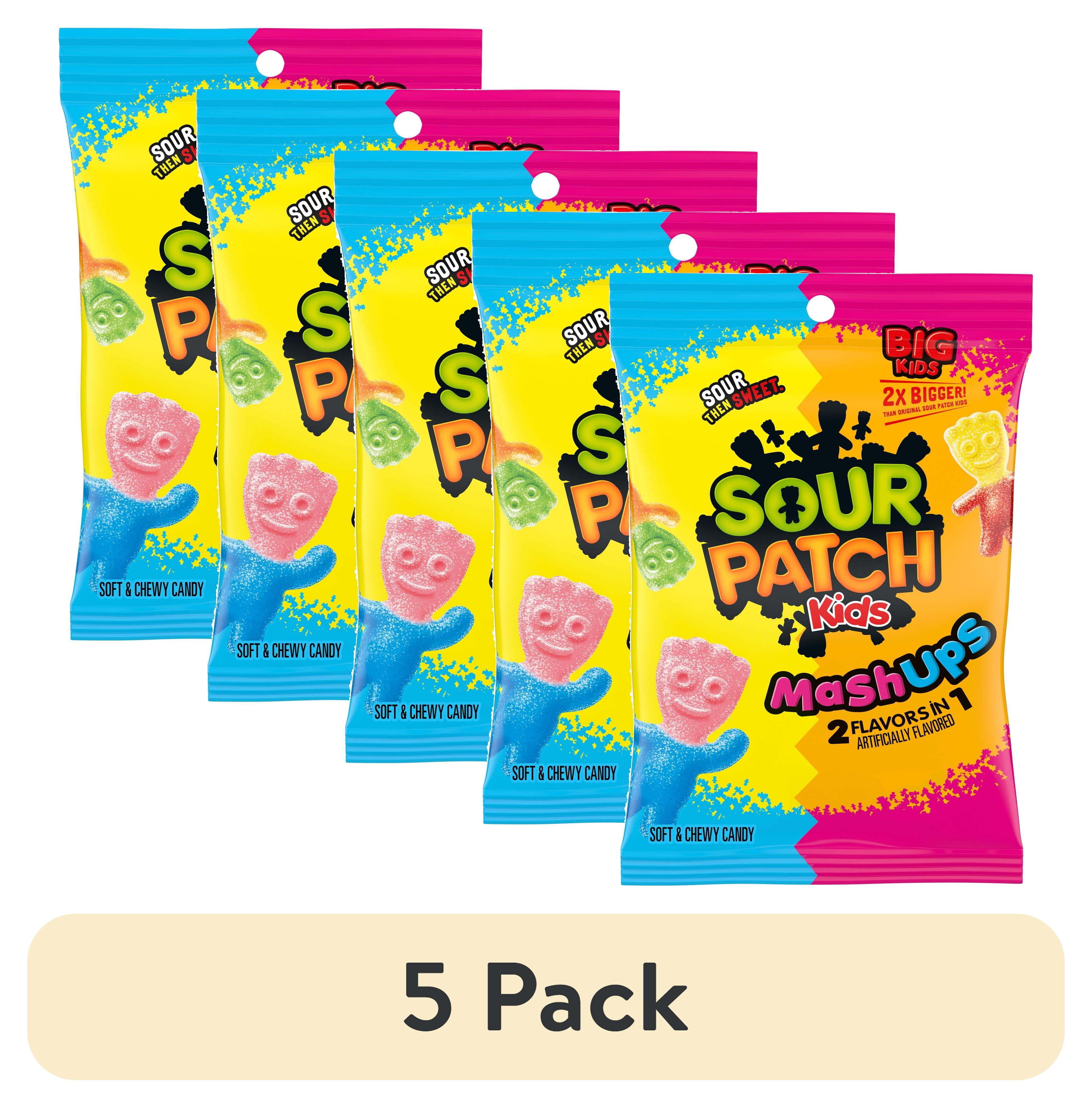 (5 pack) SOUR PATCH KIDS MashUps 2 Flavors in 1 Soft & Chewy Candy, 8 oz