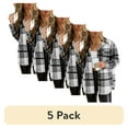 thumbnail image 1 of (5 pack) SUNBS Plaid Flannel Shackets for Women Long Sleeve Button Down Shirts Fall Coats Fashion Jackets, 1 of 8