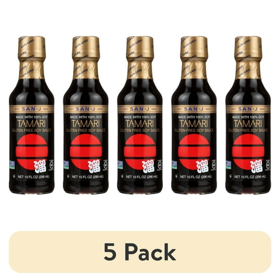 (5 pack) San J Tamari Soy Sauce, 10 Fl Oz