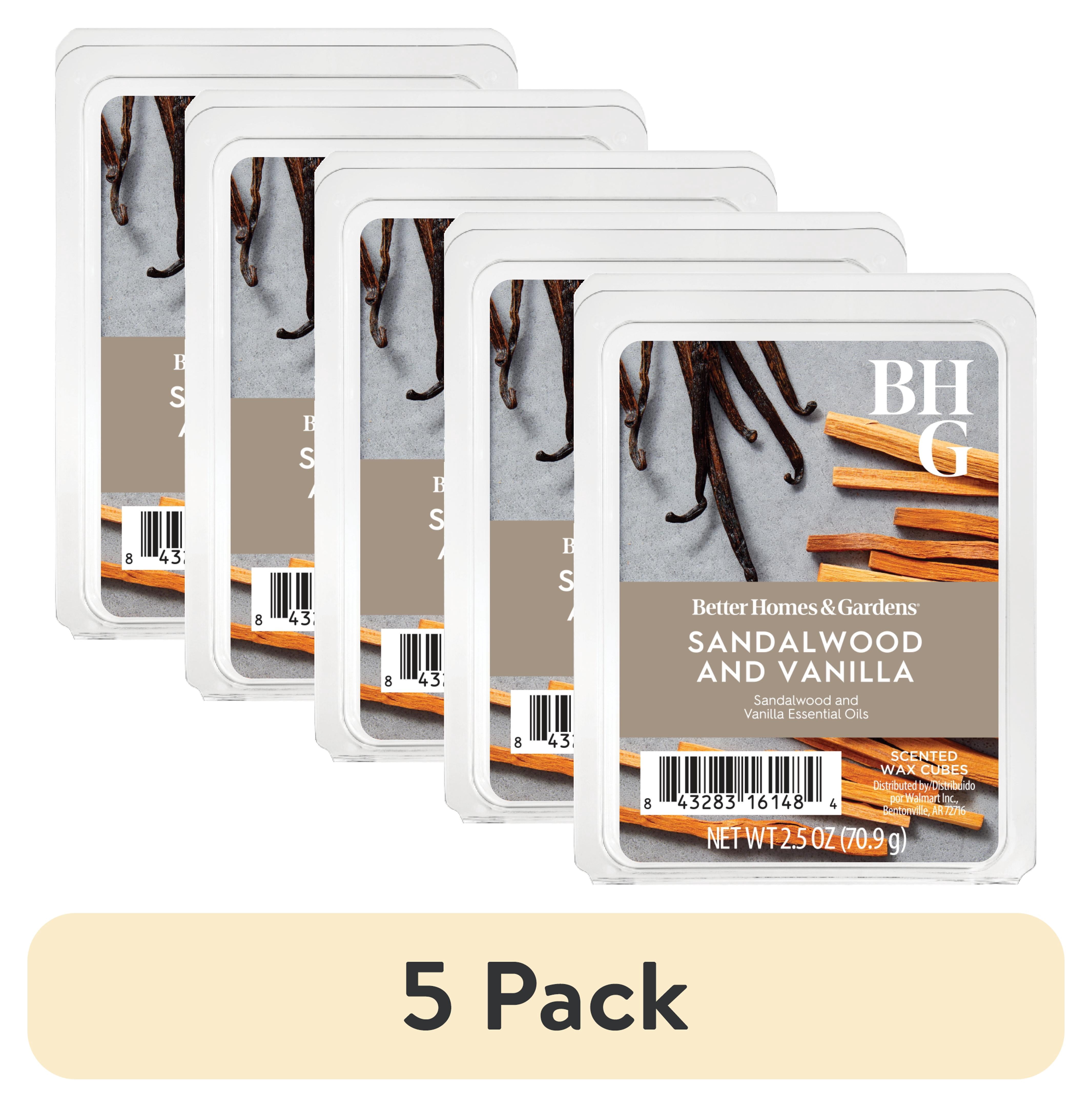 (5 pack) Sandalwood & Vanilla Scented Wax Melts, Better Homes & Gardens, 2.5 oz