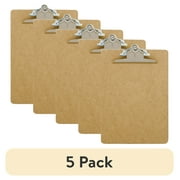 5 pack Saunders Hardboard Clipboard with High Capacity Clip