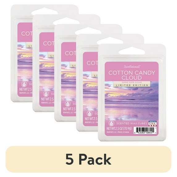(5 pack) Cotton Candy Cloud Scented Wax Melts, ScentSationals, 2.5 oz