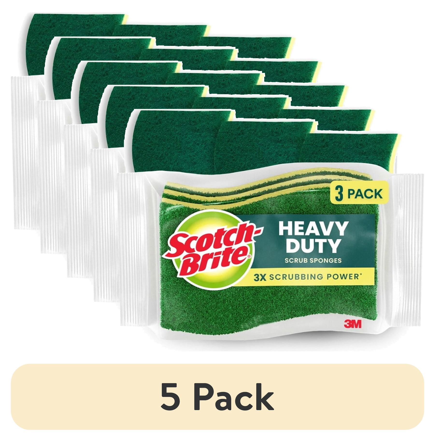 (5 pack) Scotch-Brite Heavy Duty Cleaning Scrub Sponge, 3 Dish Sponges