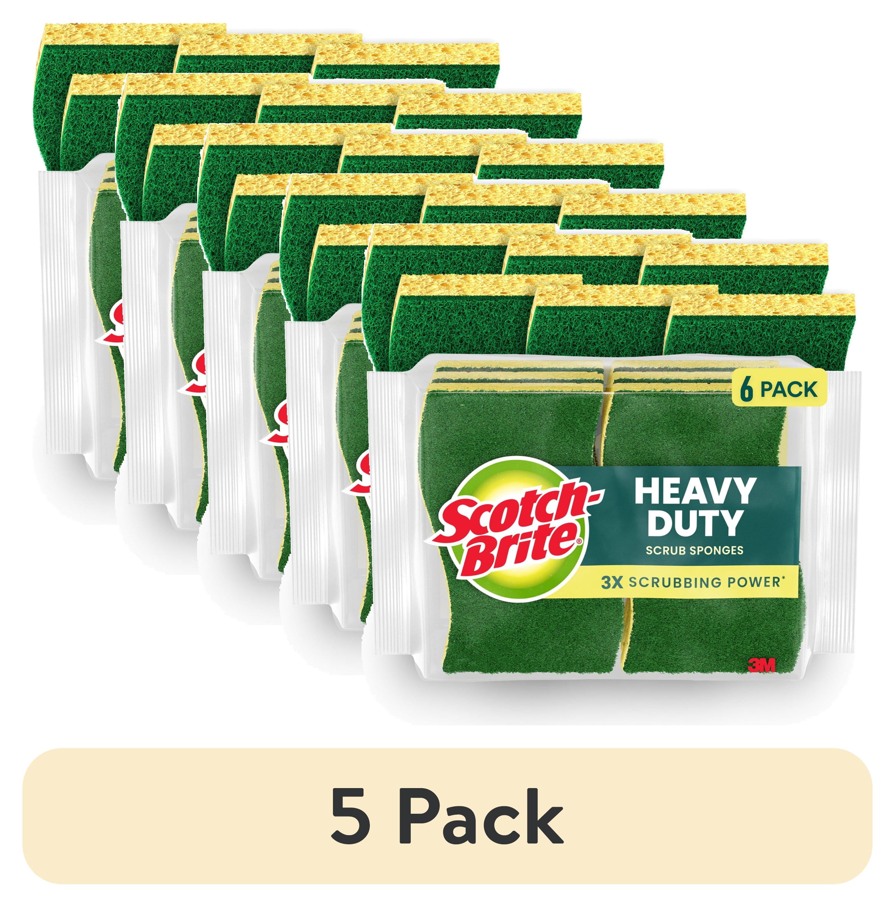 (5 pack) Scotch-Brite Heavy Duty Scrub Sponge, 6 Sponges