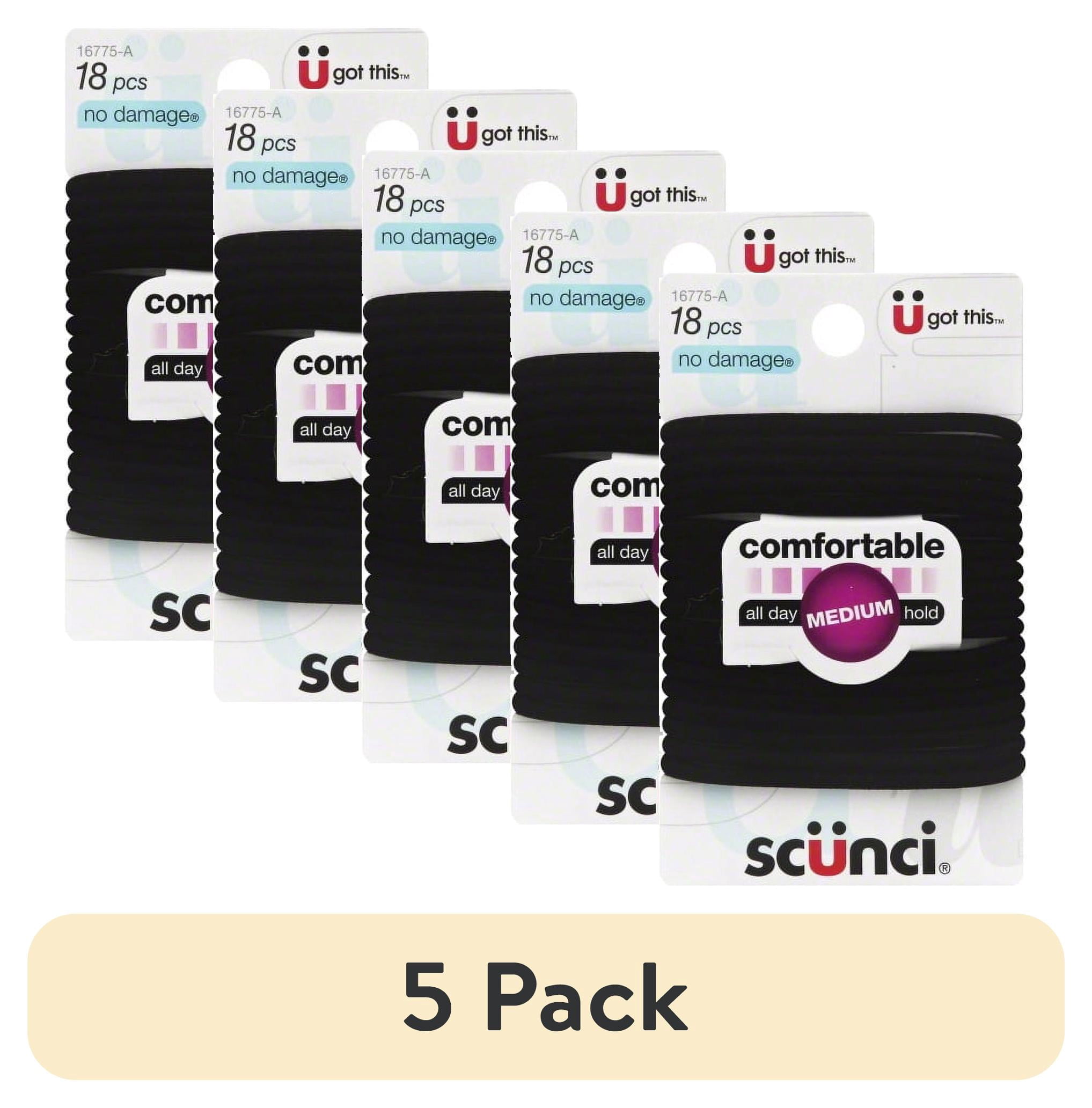 (5 pack) Scunci: Black Hair Bands, 18 ct