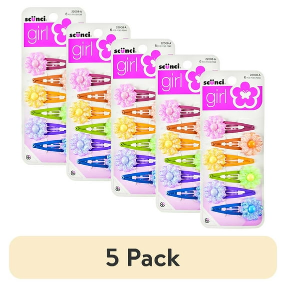 (5 pack) Scunci Girl Assorted Hair Clip