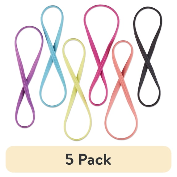(5 pack) Scunci No Slip Grip Bright Skinny Headwraps, 6 CT