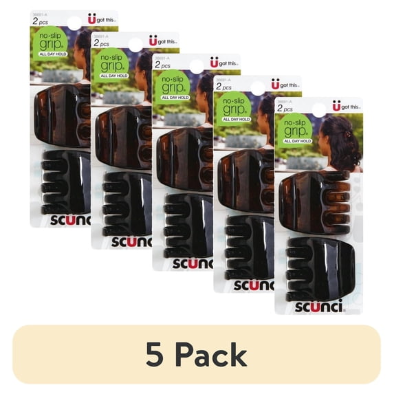 (5 pack) Scunci No-Slip Grip Claw Clips 2 Each