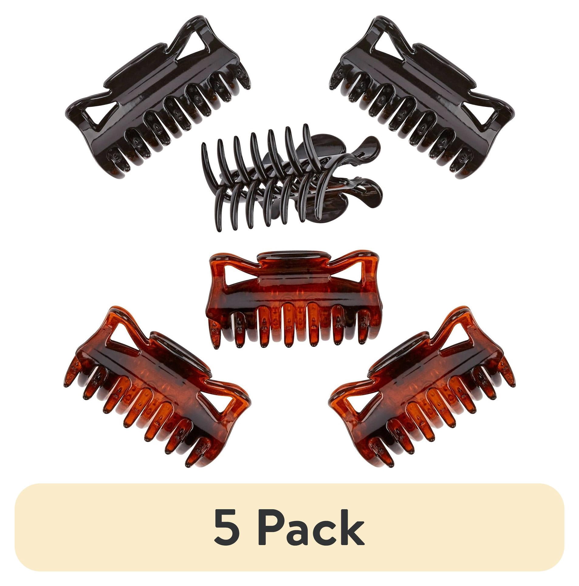 (5 pack) Scunci No-Slip Grips Thick Hair Large Jaw Clips, Assorted ...
