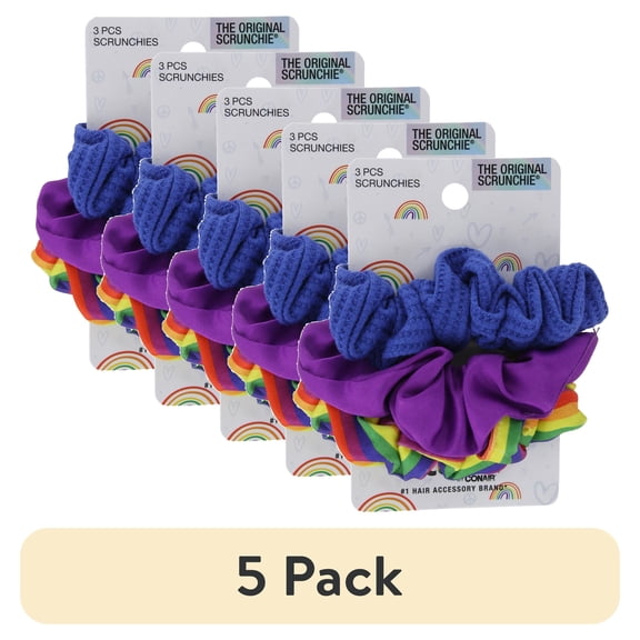(5 pack) Scunci The Original Scrunchie Hair Scrunchies, Assorted Colors, 3-Pieces